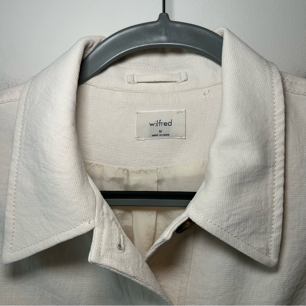Aritzia Wilfred Shirt Jacket Cream Size Medium - Picture 2 of 12
